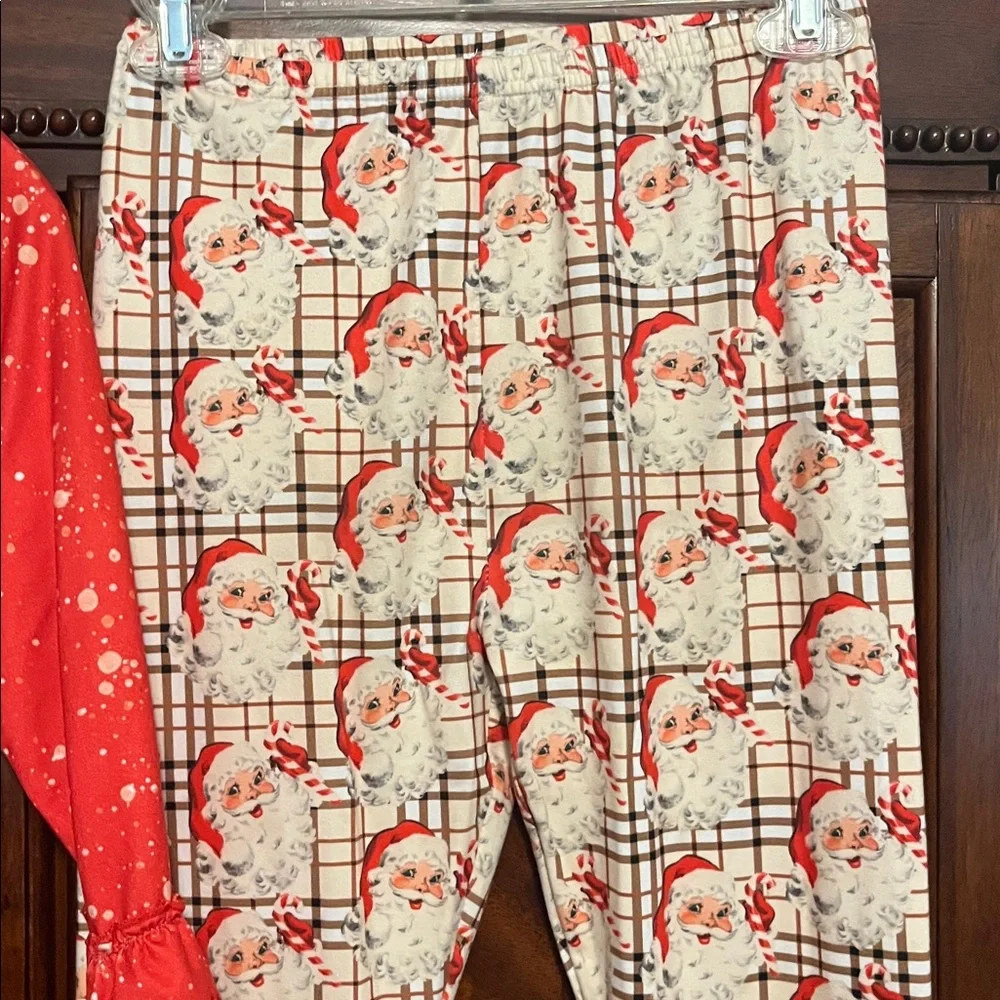 Girl’s Santa Shirt and Pant Set